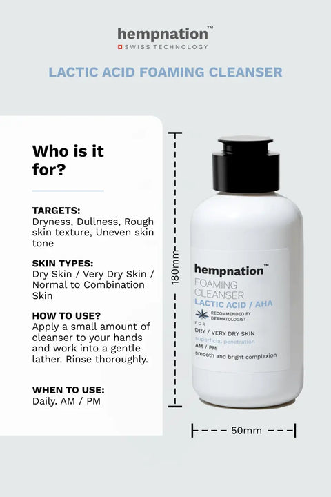 Lactic Acid Foaming Cleanser - Smooth and Bright - Dry & Dull Skin
