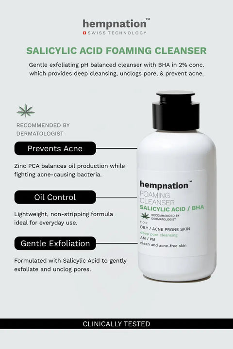 Salicylic Acid Foaming Cleanser – Reduces Sebum & Prevents Acne - Oily / Acne-Prone Skin